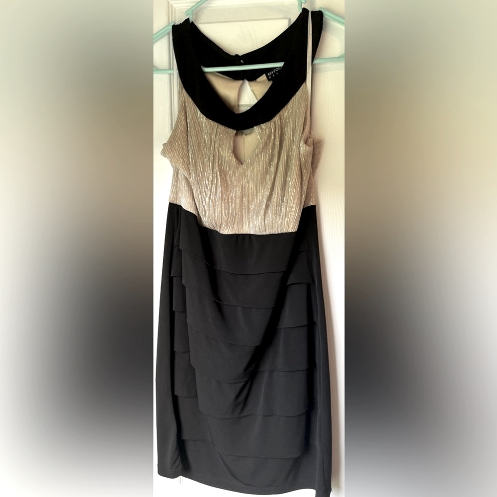 Elegant Black and Gold Women's Dress